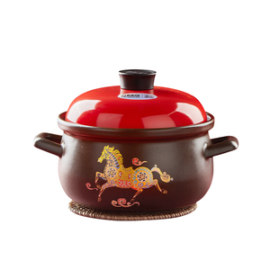 总台文创2026马年陶瓷砂锅一马当先炖汤煲燃气煤气灶专用煲汤砂锅