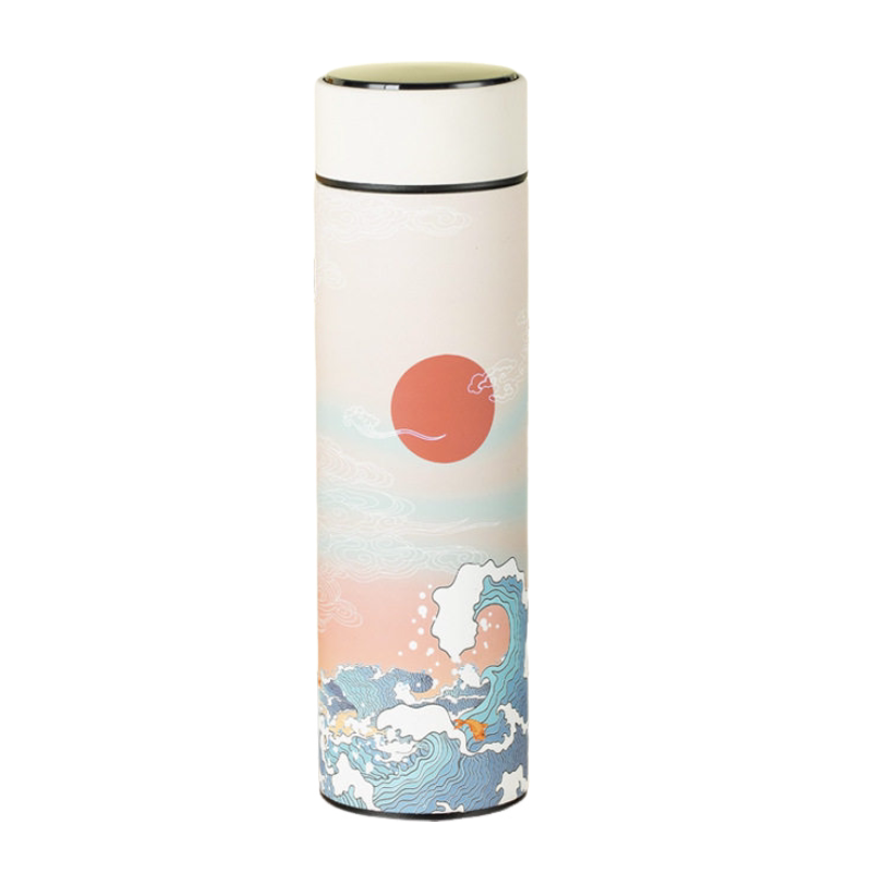 高端智能保温杯316不锈钢测温