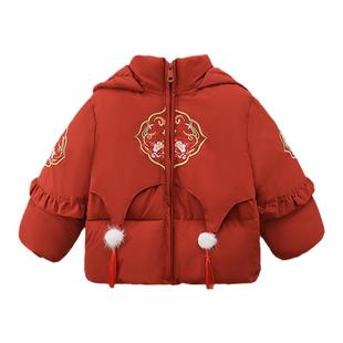 女童拜年服冬装2025新款女宝宝周岁礼服小童国风套装儿童过年唐装