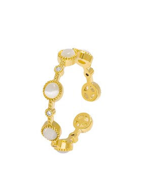 金色素圈开口戒指小众设计巨好看