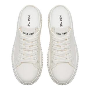 Nine West/玖熙半拖女夏季新款一脚蹬包头休闲半拖鞋小白鞋