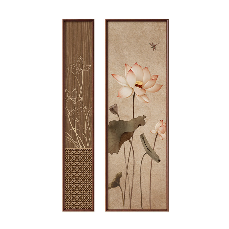 宋式美学荷花图走廊过道装饰画