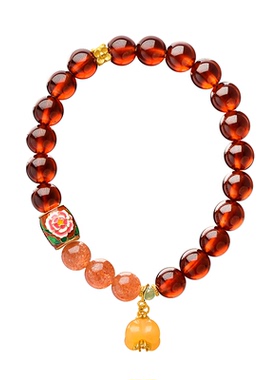 觉人芬达橙石榴石金太阳石手链