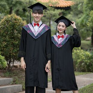 学士服灰领学士服工科黄领高端学士服大学生男女毕业季拍照服装高