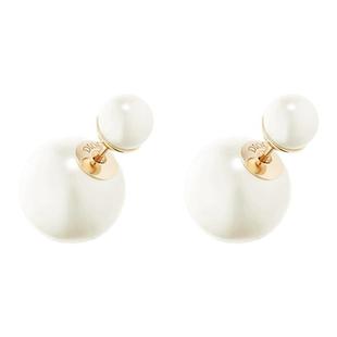 2025年爆款CD字母经典珍珠耳环女前后大小双珍珠两戴耳钉轻奢耳饰