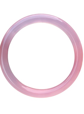 显白粉色美人条手镯天然玉石镯子冰种少女粉玉镯叠带细条手环