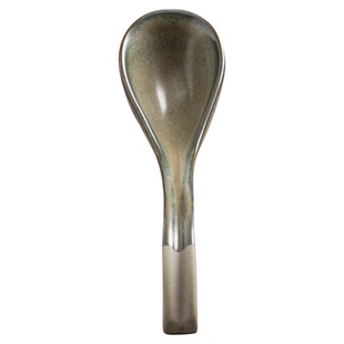 粗陶窑变长汤勺日式陶瓷吃面勺大号调羹汤匙盛汤勺拉面勺商用餐饮