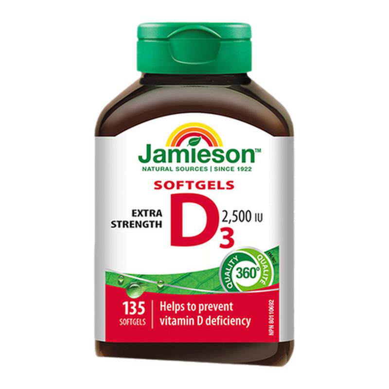 Jamieson健美生维生素D3 2500IU软胶囊VD3维他命保健品助钙吸收