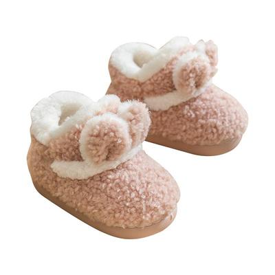 冬季保暖包跟毛毛绒儿童棉拖鞋
