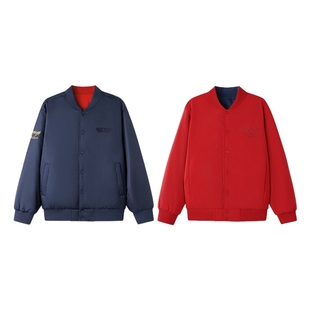 Skechers斯凯奇新年款男女同款秋冬棉服双面穿裥棉外套 L126U024