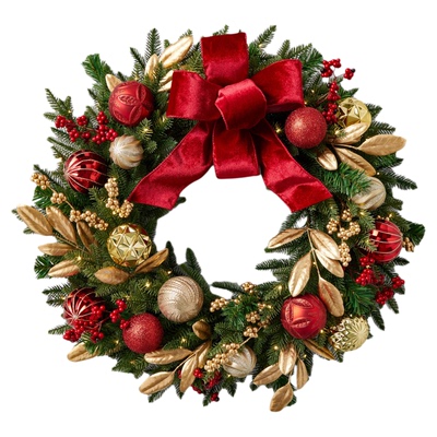 2025新款圣诞花环50/60/80CM门挂