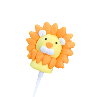 软陶小狮子儿童宝宝周岁生日蛋糕装饰摆件动物卡通狮子座生日插件