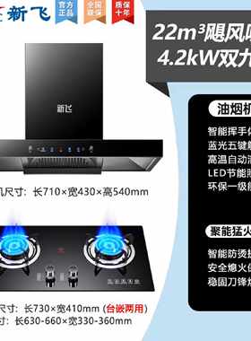 【新飞】家用油烟机燃气灶套装煤气抽油烟机天然气液化气顶吸烟机