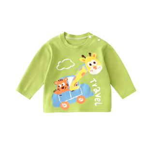 婴儿长袖t恤春秋女童打底衫男童上衣儿童纯棉秋装宝宝衣服a类薄款