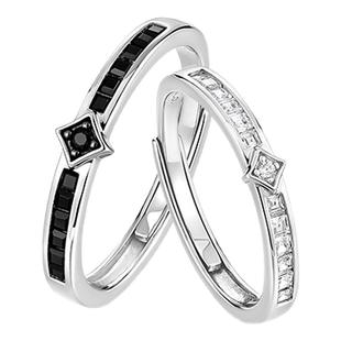 I Do&Co.朝暮相思情侣对戒轻奢小众戒指一对 情人节礼物送男女友