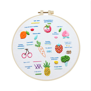 儿童手工diy刺绣材料包初学者入门简单绣花基础针法教学新手套装