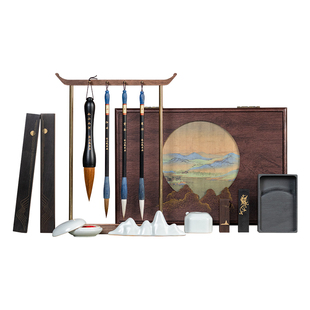 张小凤景行行止文房四宝套装笔墨纸砚全套初学毛笔砚台收纳盒书法专用开笔礼专业级墨条墨块小学生礼盒礼物