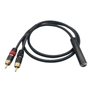 6.5母转双莲花大三芯6.35mm公转2个RCA一分二立体声音频线转接线