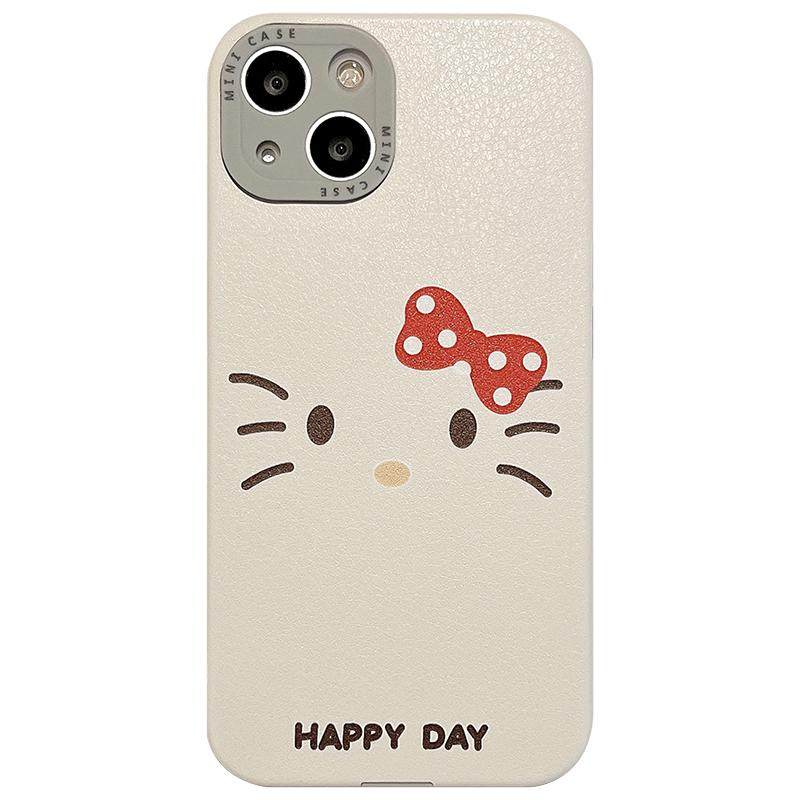 启乾 线条凯蒂猫iPhone17手机壳16适用苹果14/13promax皮质15软壳12少女心11可爱卡通哈喽Hello