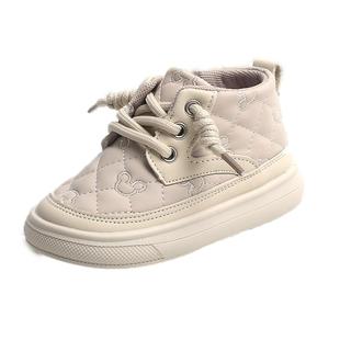 秋冬款学步鞋女宝宝鞋子软底高帮6一12个月1-2-3-4岁小童短靴男童