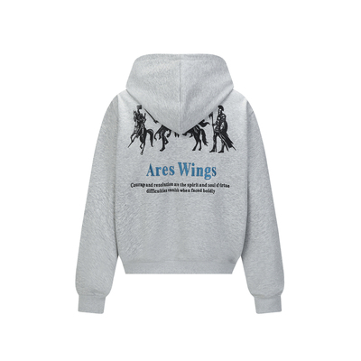 美式复古战马刺绣连帽卫衣男女