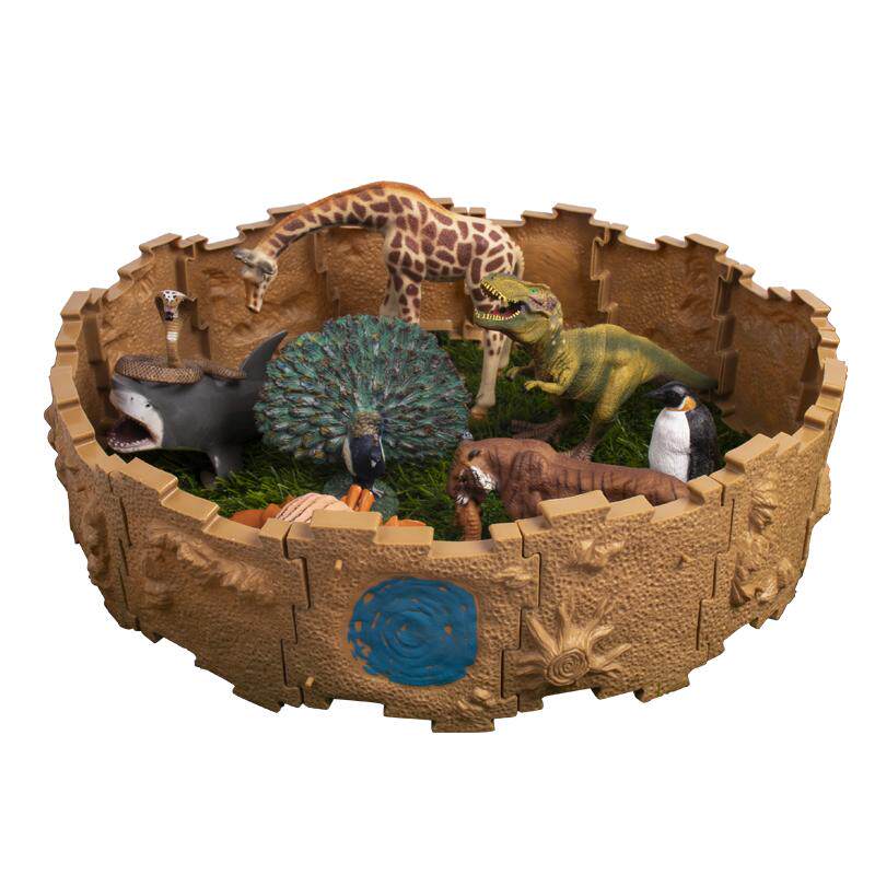 仿真恐龙玩具DIY积木拼搭场景