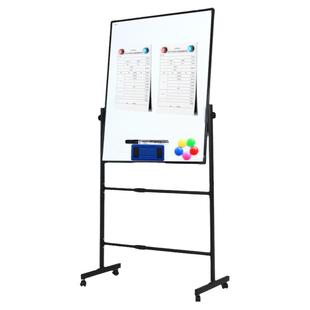 美斯特黑框白板竖式支架式移动磁性写字板家用儿童立式办公教学培训讲课移动记事看板可擦写黑板绿板写字板