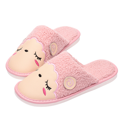 牛皮儿童防水亲子卡通风棉拖鞋