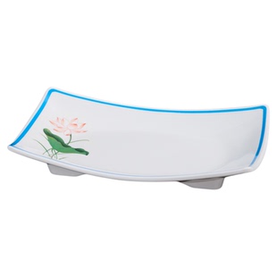 密胺盘子商用高脚菜盘饭店酒店专用高级感仿瓷餐具火锅店配菜盘子