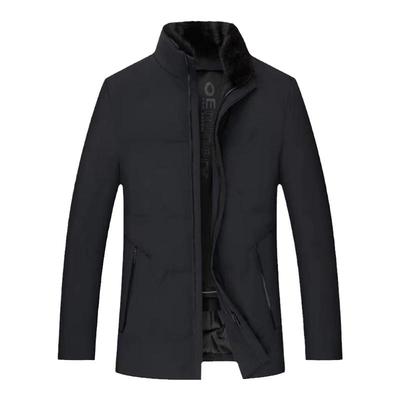 兔毛男士羽绒服立领短款商务休闲