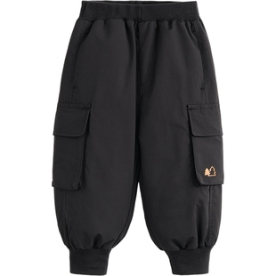 【保暖羽绒裤】男童大口袋束脚羽绒裤儿童东北滑雪裤子冬装240919