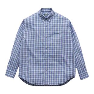 【现货】GROVE EDGE新款韩国八奶单排扣翻领简约格子衬衫上衣女