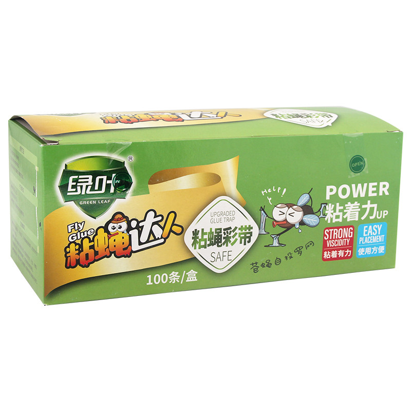 悬挂式苍蝇贴绿叶粘蝇彩带粘蝇条