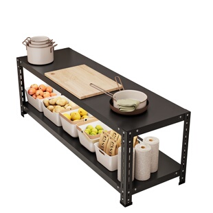 厨房靠墙小货架二手清仓包邮货架二层两层置物架落地多层家用阳台