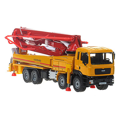 凯迪威1:55混凝土泵车 水泥泵车卡车大吊车 合金汽车工程车模型