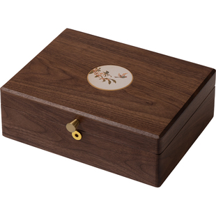 梵瀚 实木首饰盒收纳盒结婚伴手礼带锁大容量国风高级复古珠宝盒