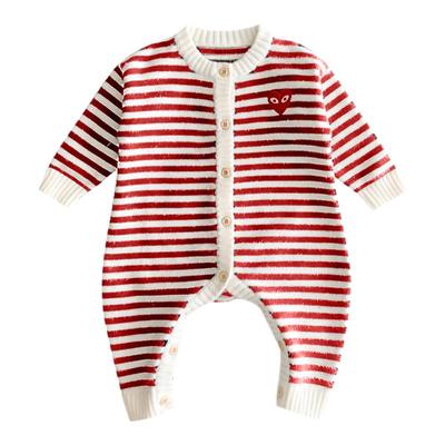 婴儿冬装连体衣喜庆红色宝宝衣服