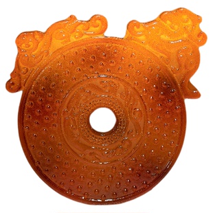 国宝回家战国镂雕三螭纹玉璧立体冰箱贴美国纳尔逊艺术博物馆文创