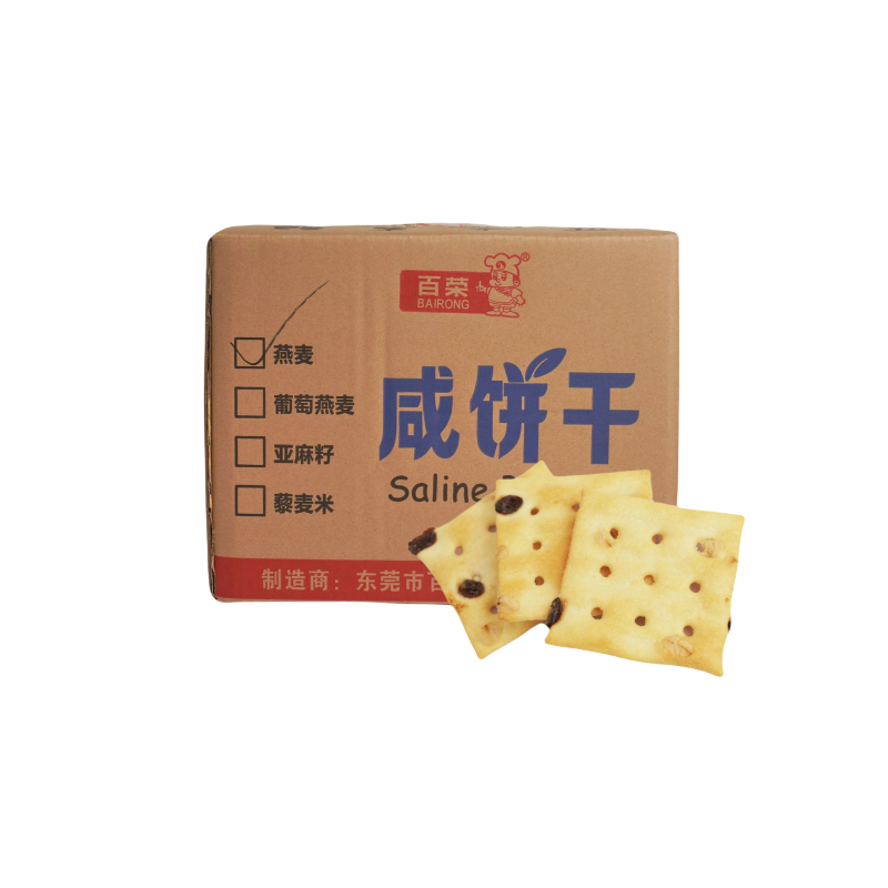 百榮燕麥咸餅干老牌子食早餐下午茶點心咸香薄脆代餐餅干獨立包裝