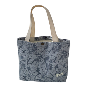 韩系立体浮雕花朵手提小号帆布包上班手拎杂物包包日常通勤化妆包