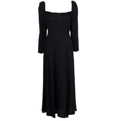 法式长袖连衣裙子气质赫本小黑裙