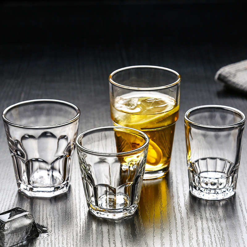 工厂直供整箱钢化玻璃啤酒杯ktv饭店酒吧专用八角杯消毒餐具水杯