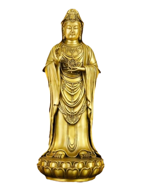 纯铜南海观音佛像家用供奉