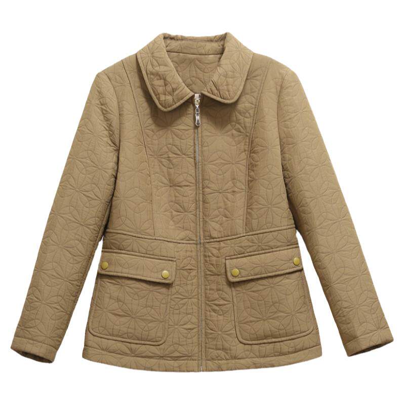 妙采简约纯色短款修身棉服