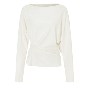 IDPAN极简静奢风一字领针织收腰上衣女高级松弛感套装26春季新款