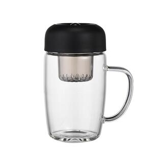 磁弹泡茶玻璃杯女士高颜值耐高温茶水分离泡茶杯个人专用花茶杯