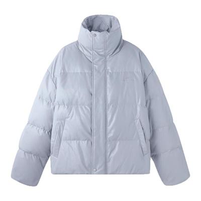 BJHG加厚宽松潮牌PU皮立领羽绒服