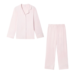 爱美丽云朵呼呼牛奶丝翻领开襟睡衣女2025秋季新款长袖家居服套装