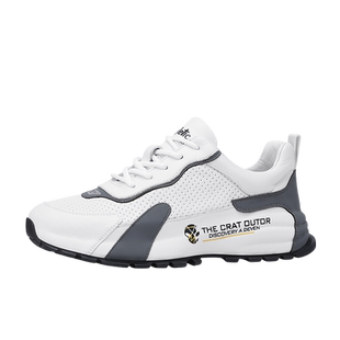 U7男鞋冬季潮鞋2025新款真皮厚底增高休闲运动鞋男头层牛皮老爹鞋