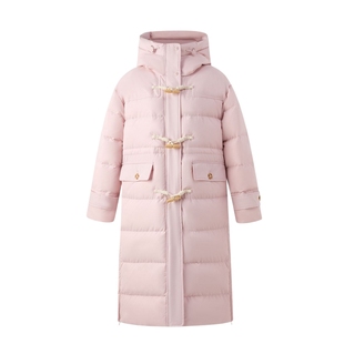 【95%匈牙利鸭绒】Eland衣恋羽绒服女牛角扣浴袍式中长外套冬款